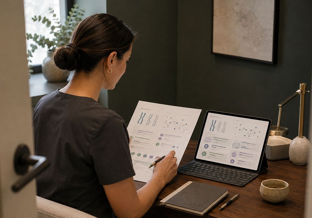 Provider reviewing genetic testing information in South Lake Tahoe CA