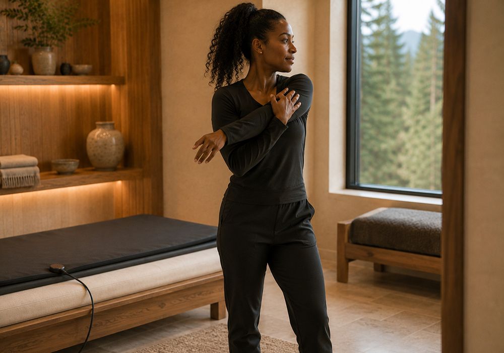 Client moving comfortably after PEMF therapy in South Lake Tahoe CA