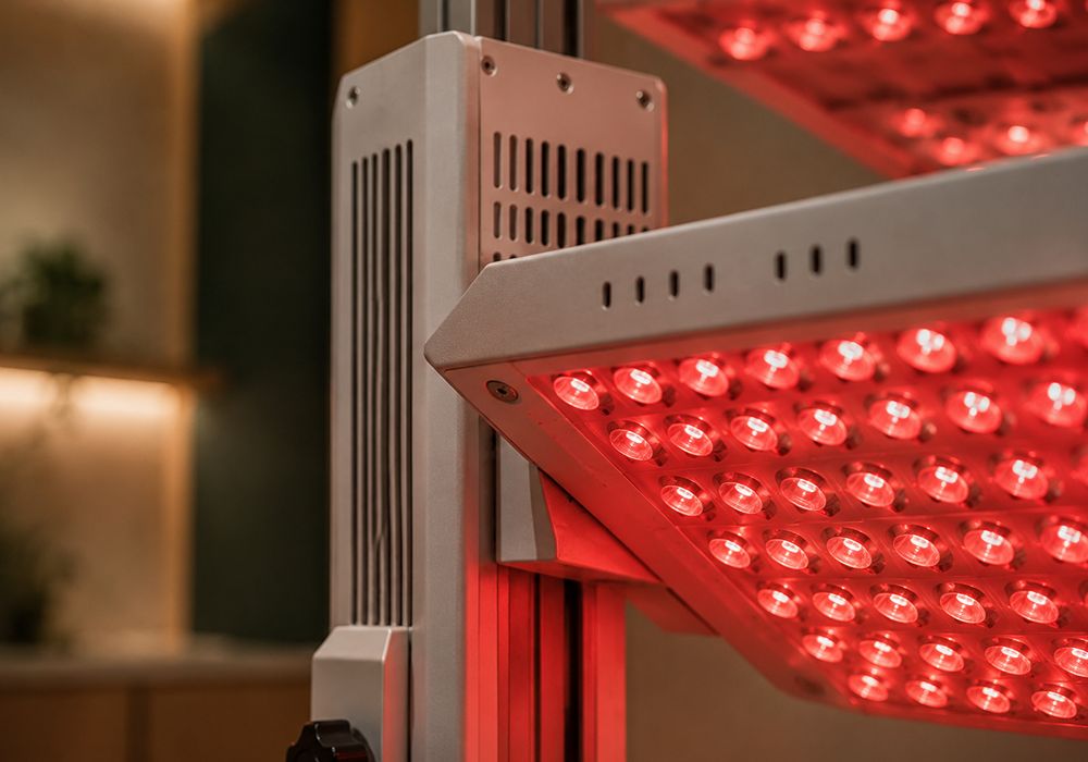 Red light therapy equipment detail in South Lake Tahoe CA